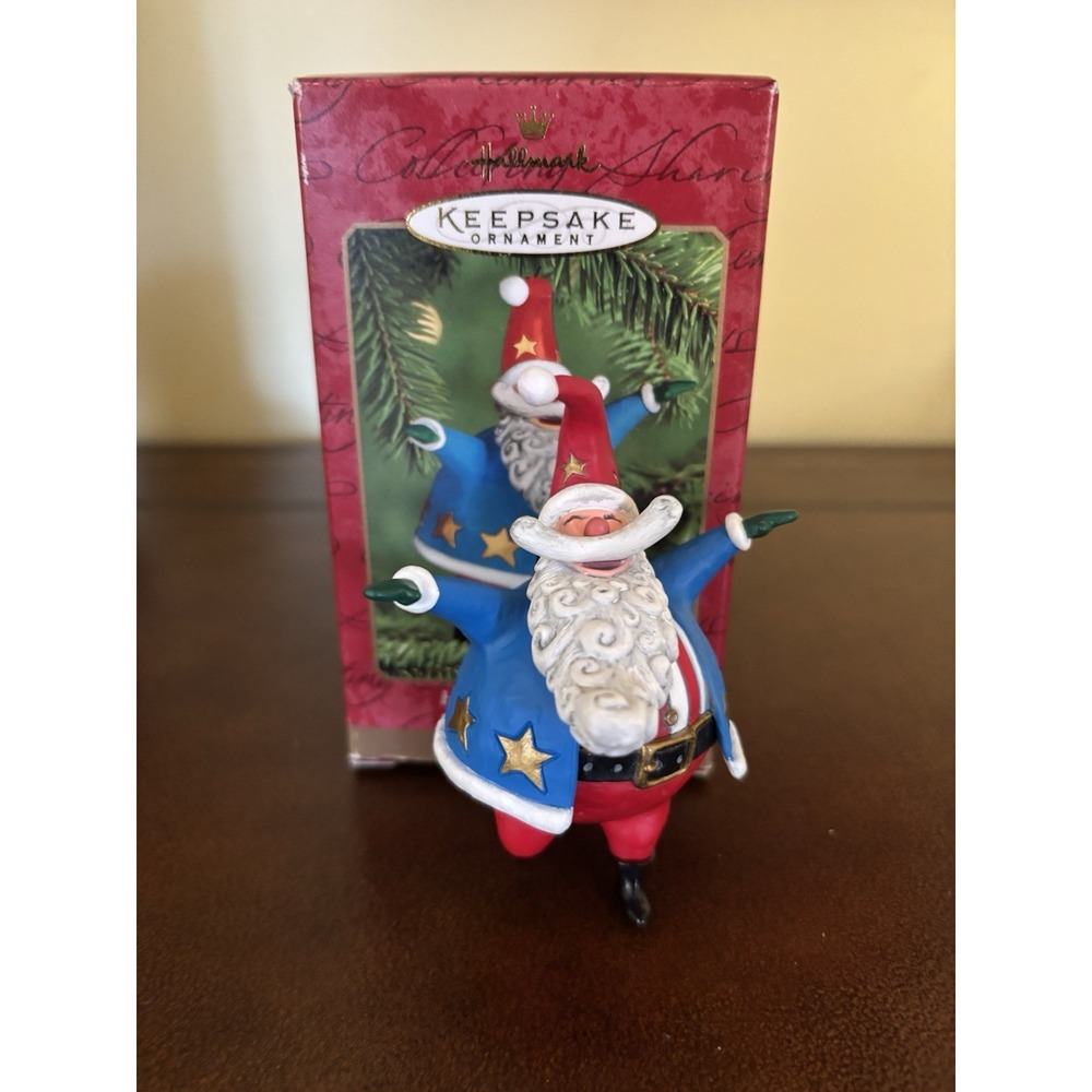 NEW Hallmark Keepsake 2000 Hooray For The USA Christmas Ornament Patriotic Santa